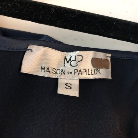 Maison De Papillon Simone Sateen Slip Dress Navy Blue S - Picture 6 of 7